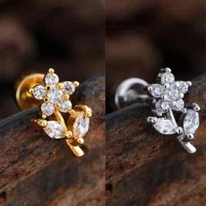 Pendientes de acero quirúrgico mariposa tornillo trasero pequeña hélice cartílago tragus tachuelas - Imagen 1 de 24