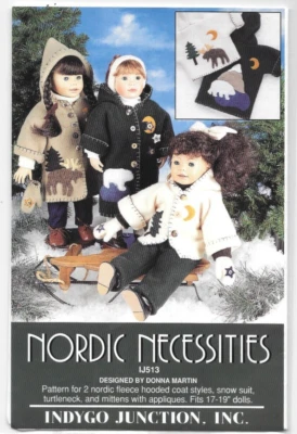 Nordic Necessities by Indygo Junction Coats for 17" - 19” Dolls Sewing Pattern - Image 1 of 4