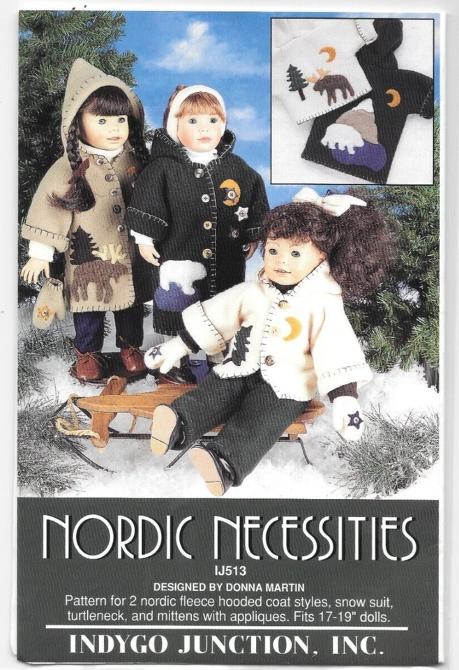 Nordic Necessities by Indygo Junction Coats for 17" - 19” Dolls Sewing Pattern - Image 1 of 4