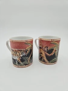Tiger & Affe Dschungel Safari Keramiktassen von Siddhia Hutchinson Andrea von Sadek - Bild 1 von 11