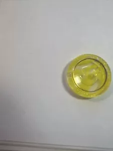 25 Vintage Yellow Glass Buttons gold lustre rim Flowers Stripe 2 Hole - Picture 1 of 6