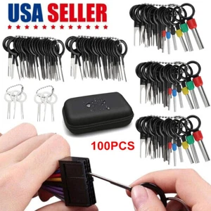 100pcs Pin Ejector Wire Kit Extractor Connector Puller Car Terminal Removal Tool - Picture 1 of 8