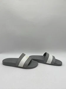 Brunello Cucinelli Men's Two-Tone Rubber Pool Slide Sandals Gray Size 41 - Picture 1 of 5
