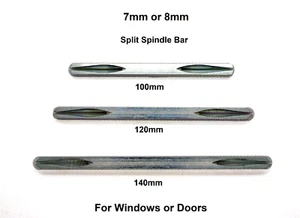 Barra Mandrino Split 7mm 8mm per Porte Finestre Lunghezza 100 120 140 Acciaio Finitura Zinco - Foto 1 di 8