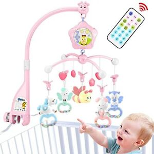 BABY CRIB MOBILE Hanging Toys Music Light Remote Stroller Accessories CATERBEE