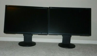 Lot Of( 2 )NEC AccuSync 22" 1680 x 1050 75Hz Widescreen Monitor DVI VGA EA221WM - Image 1 of 4