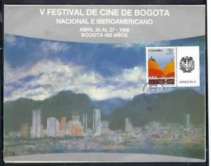 V FESTIVAL DE CINE DE BOGOTA - COLOMBIA, ALFOMBRA - ETIQUETA VENEZUELA. 1988 - Imagen 1 de 3