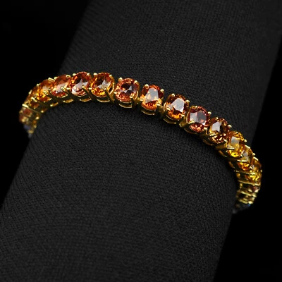 Pulseras Estate chapadas en oro de 24 quilates de plata de ley 925 de 38,70 quilates con zafiro multicolor Foto 1 de 4