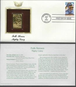 Folk Heroes--Mighty Casey-1st day issue-Golden Replica - Picture 1 of 1