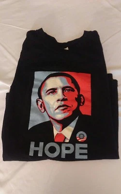 Gilden Heavy Cotton Black "HOPE" Obama Shirt Sz XL - Image 1 of 4