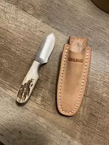 Civilware Mini Fixed Blade Leather Sheath Edc Everyday Carry Geoff Rowley Flip - Picture 1 of 4