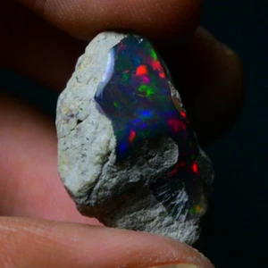 Black Opal Rough 15.55 Carats, Smoked Ethiopian Welo Opal Rough, Fire Opal Raw - Picture 1 of 6