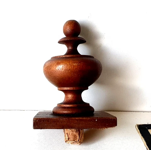 Post finial antique wood grandfather clock bed post topper furniture restoration Cover