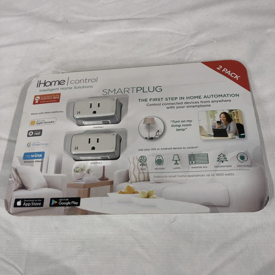 iHome Control Intelligent Home Solutions упаковка 2 шт. умная вилка iSP5 СОВЕРШЕННО НОВАЯ - Изображение 1 из 3