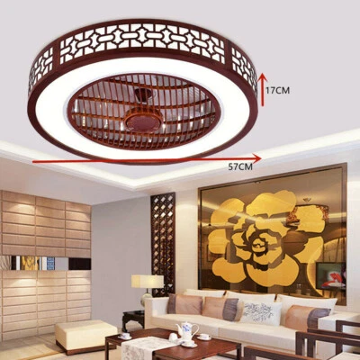 22'' Modern Ceiling Fan W/ Remote Control LED Light Flush Mount Chandelier Lamp - Image 1 of 4