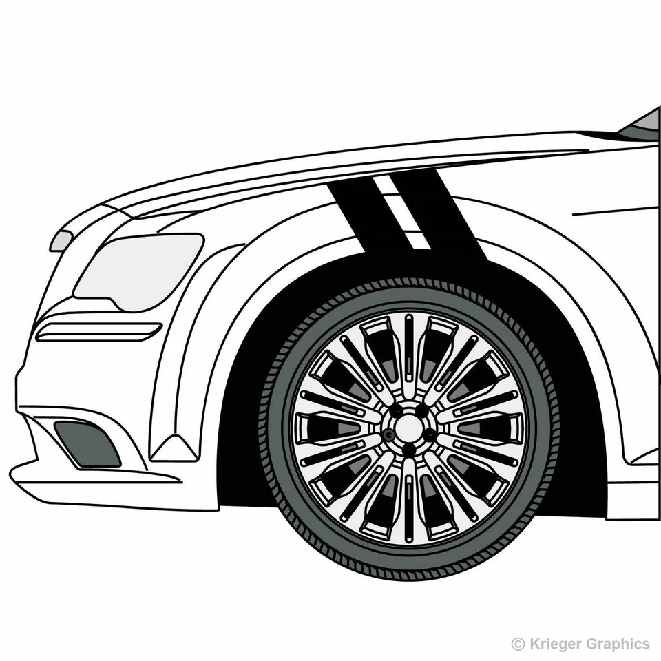 Наклейки на крыло Hash Mark Stripes 3M Grand Sport для Chrysler 300 - Изображение 1 из 4