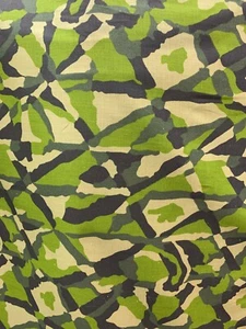TESSUTO 100% COTONE STAMPATO MULTICOLORE BEIGE VERDE OLIVA (60 in.) Venduto BTY - Foto 1 di 6