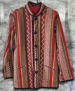 Koos of Course! Women's Reversible Blazer Jacket Small Boho Button Front Long... - Picture 1 of 7