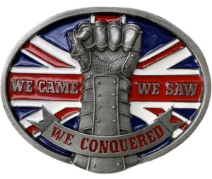 Iron Fist Belt Buckle, British Pride, Warrior Knight, Union Jack, Dragon Designs - Picture 1 of 5