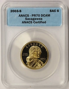 2003-S Sacagawea Dollar $1 Proof PR 70 DCAM Deep Cameo ANACS - Picture 1 of 4