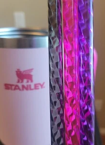 RARE!! 10mm Fat Swirly Wavy Glossy Neon Hot PiNK Barbie Grape Purple Blk Sparkly - Picture 1 of 4