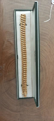 bracelet gourmette a maille americaine en or jaune 18 carats (750 mil) - Photo 1/4