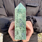 1,32 lb agate mousse verte naturelle quartz obélisque cristal aura de guérison énergie