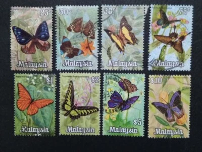 Malaysia 1970 Butterfly Butterflies Complete Set - 8v Used #9 - Image 1 of 2