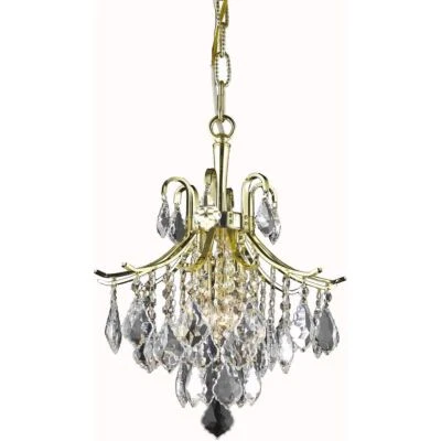 French Pendant Crystal Gold Light Fixture Kitchen Dining Room Bathroom Lighting - Image 1 of 2