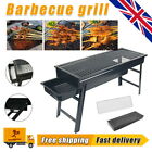 Black BBQ Grill Portable Folding Charcoal Barbecue Garden Picnic Steel Stove UK