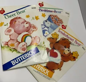Lot of 3 Butterick Care Bears Sewing Patterns UNCUT, Bedtime,Tenderheart,& Cheer - Picture 1 of 7