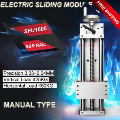 Manual Sliding Table SFU1605 Ballscrew Linear Rail Slide Module 100~700mm,DHL - Image 1 of 4