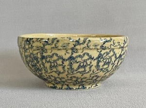 Vintage RRP - Robinson Ransbottom - Yellow ware Bowl - Blue Sponge Pattern - Picture 1 of 10