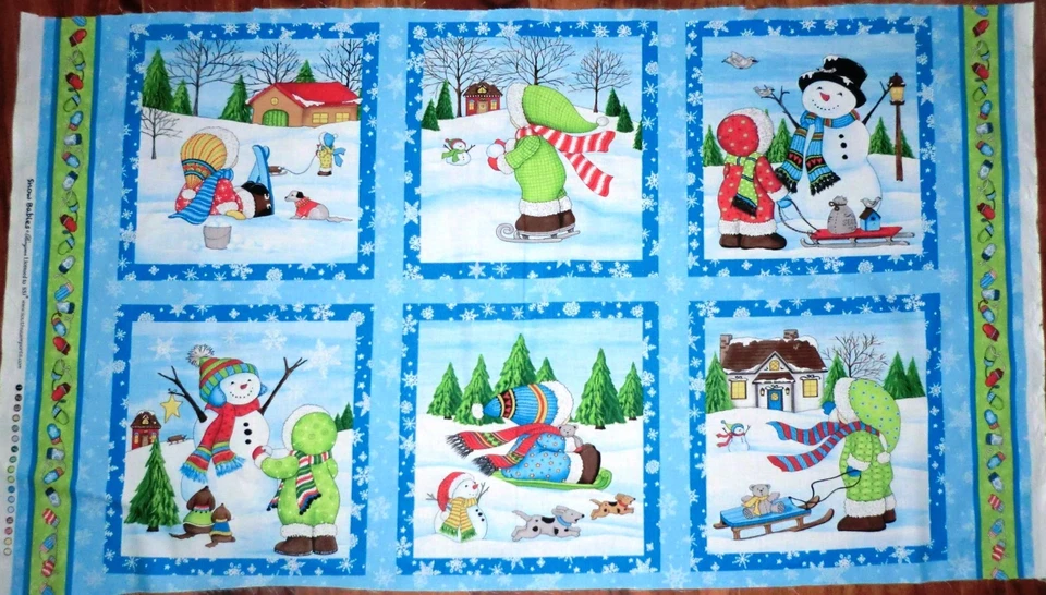 圣诞面料面板雪宝贝 6 绗缝方形 BTP SSI 全新 SNOMWNAN  — 第 1/1 张图片