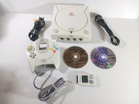 SEGA Dreamcast Console Bundle Tested Working Flawed Game Disks Lot VMU