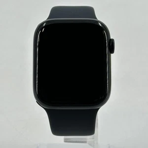Apple Watch (Series 9) 45mm Blue Aluminum (GPS) w/ Midnight Blue Sport-Excellent - Zdjęcie 1 z 4