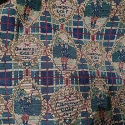 4 yrd 24" REGAL TAPESTRY GOLF CHAMPIONSHIP TAPESTRY UPHOLSTERY FABRIC - Image 1 of 4