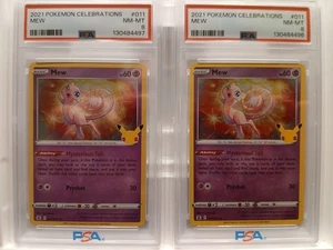 * MEW * PSA 8 * CELEBRATIONS  * X2 * POKEMON  * 2021 * - Picture 1 of 2