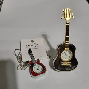 2 Relojes de Guitarra Vintage - Cuarzo Tono Dorado "Elgin" y Jennifer Eléctrico con Cadena - Imagen 1 de 18