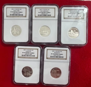 2001-S  Silver State Quarter 5 Coin Set NGC PF-70 Ultra Cameo - Picture 1 of 1