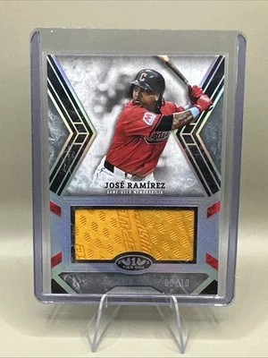 2025 Topps Tier One Jose Ramirez Gripping Relic Card Game Used Bat Gripping /10! - Image 1 of 3