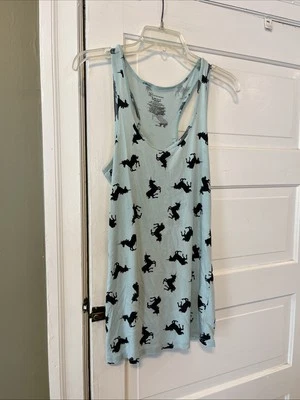 Vtg No Boundaries Unicorn Tank Top Blue Black Size XLarge euc (l1) Foto 1 de 4