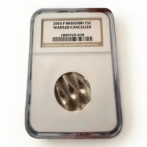 2003 P MISSOURI 25C - WAFFLED CANCELLED ERROR COIN - NGC CERTIFIED - Picture 1 of 2