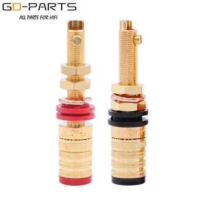 CMC 838L-G Gold Plated OFC Speaker Binding PostBanana Jack Connector Screw Lock - Image 1 of 4