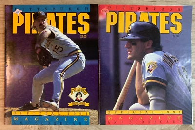 Original Vintage 1991 Pittsburgh Pirates Magazine & Scorecard Lot: Van Slyke MLB - Image 1 of 3