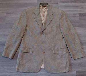 Brooks Brothers Herren hellbraun Wolle Seide Fischgrätmuster Sport Mantel Blazer Größe 42R - Bild 1 von 8