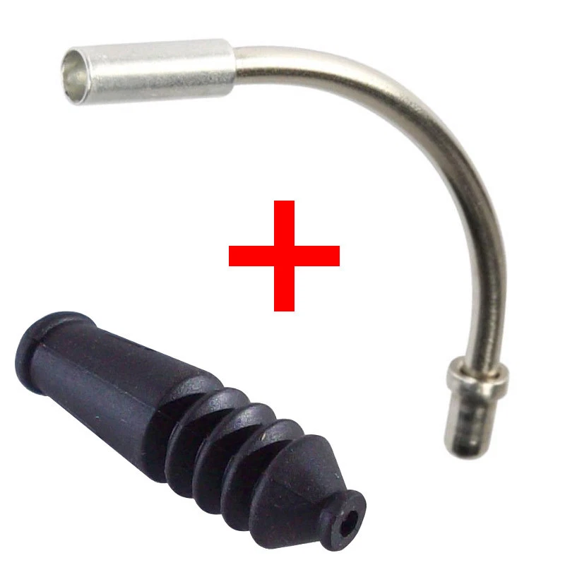 V BRAKE CABLE NOODLE + RUBBER BOOT BICYCLE BIKE BRAKE 90° GUIDE PIPE MTB COVER - Image 1 of 1