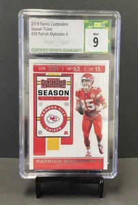2019 Panini Contenders Season Ticket #39 Patrick Mahomes II CSG 9 Mint Chiefs - Picture 1 of 1