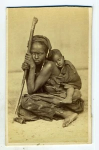 CDV - ANSICHT VON FRAU UND KIND - AFRIKANISCHE GEBÜRTIGE ? - Bild 1 von 1
