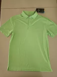 Callaway Men's Micro Hex Solid Short Sleeve Golf Polo Shirt Green Ash S NWT - Picture 1 of 6